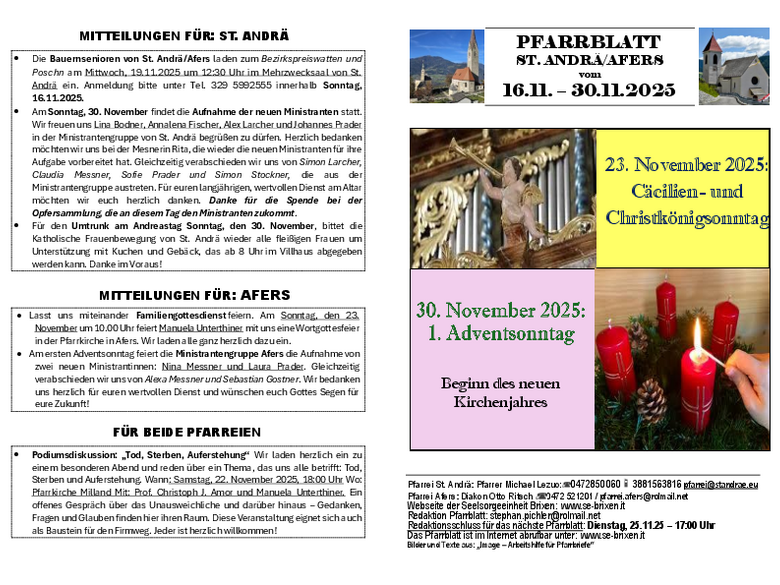 Die Pfarrei St. Andrä Die Pfarrei St. Andrä