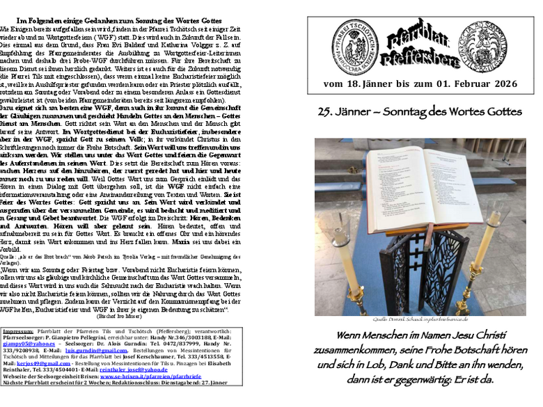 Die Pfarrei Tschötsch Die Pfarrei Tschötsch