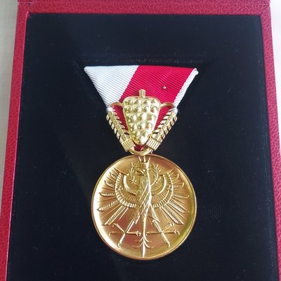 Die Pfarrei Afers Verdienstmedaille von Mantinger Alois (verstorben am 05. Juli 2024)