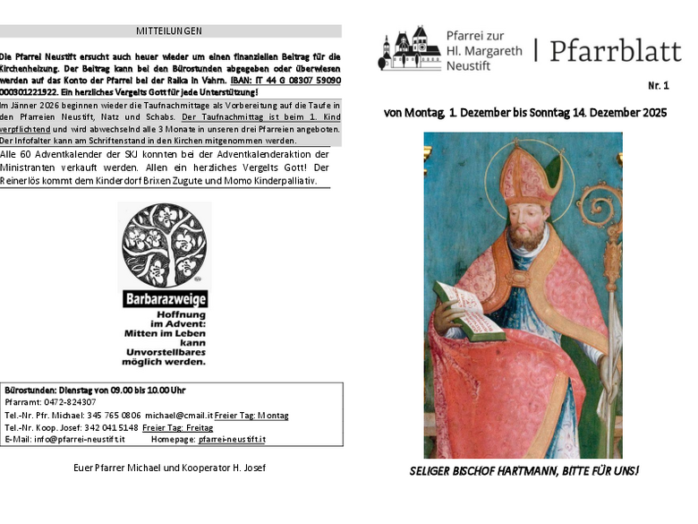 Die Pfarrei Neustift Die Pfarrei Neustift