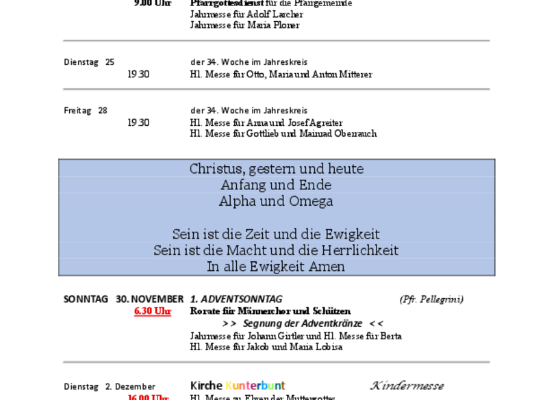 Die Pfarrei Schalders Die Pfarrei Schalders