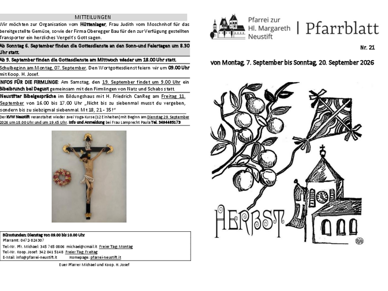 Die Pfarrei Neustift Die Pfarrei Neustift