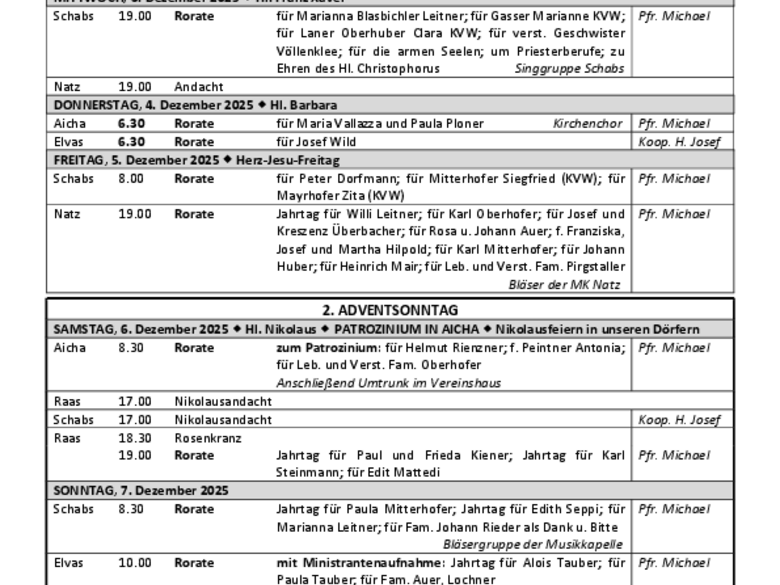 Die Pfarrei Schabs Die Pfarrei Schabs