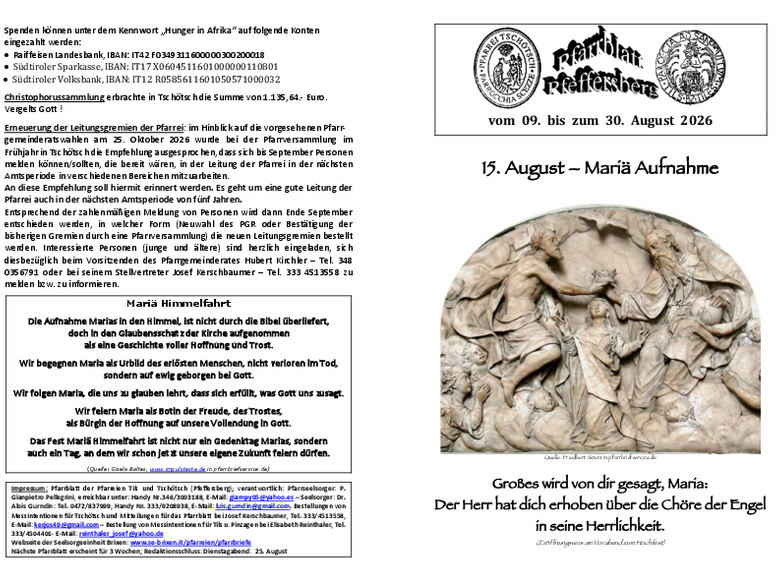 Die Pfarrei Tschötsch Die Pfarrei Tschötsch