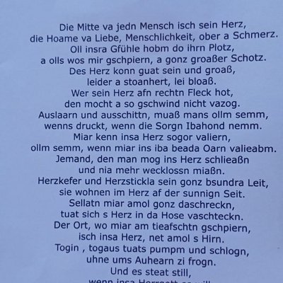 Die Pfarrei Afers Danke Mathilde Tauber für dein schönes "Herzliches" Gedicht