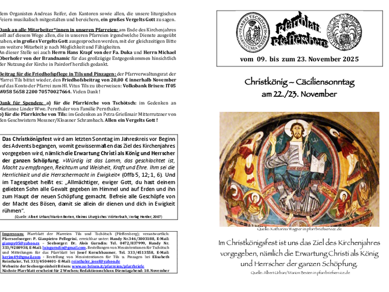 Die Pfarrei Tils Die Pfarrei Tils