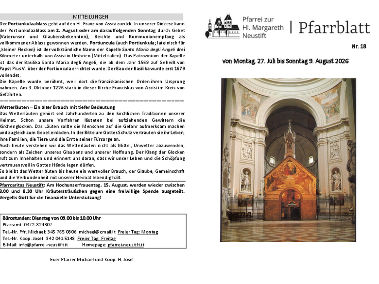 Die Pfarrei Neustift Die Pfarrei Neustift
