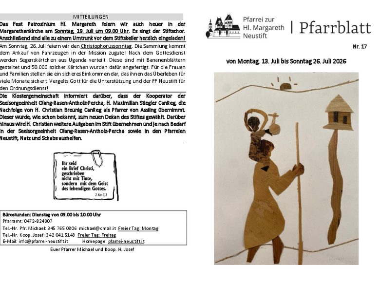Die Pfarrei Neustift Die Pfarrei Neustift