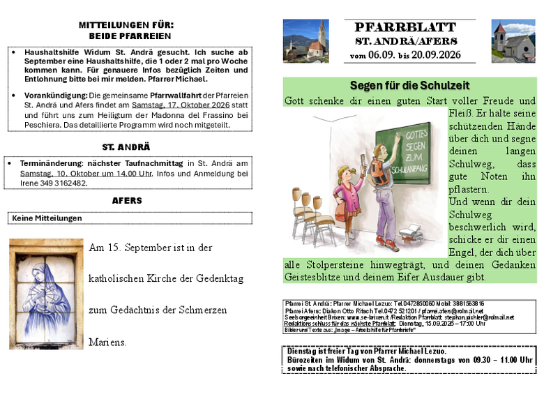 Die Pfarrei St. Andrä Die Pfarrei St. Andrä
