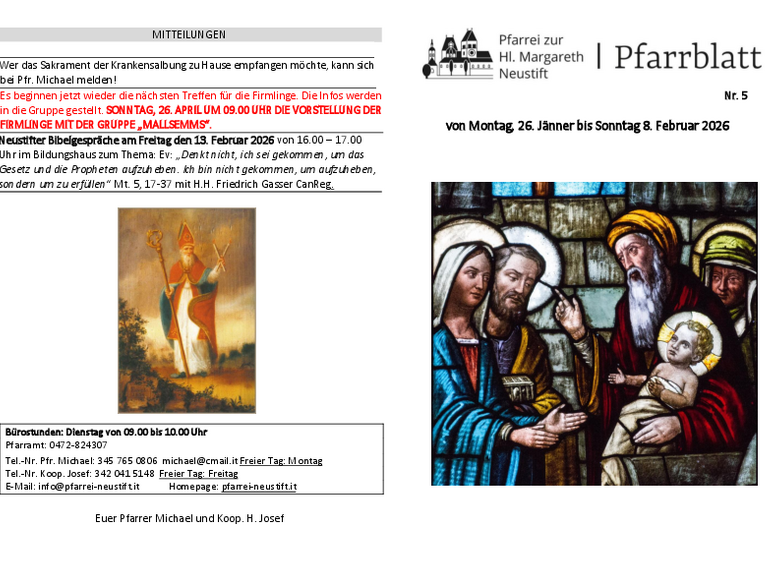 Die Pfarrei Neustift Die Pfarrei Neustift